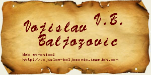 Vojislav Baljozović vizit kartica